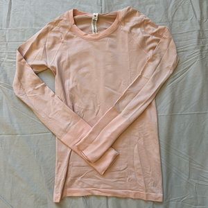 Lululemon Swiftly Tech Long-Sleeve Shirt in Peach Satin